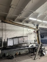 MILWAUKEE HD ELECTRIC HOIST ON I BEAM CANTILEVER BOLTED TO FLOOR