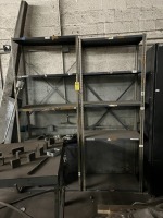 ASSORTED METAL PIECES - 2- SHELVING UNITS / 1- CABINET