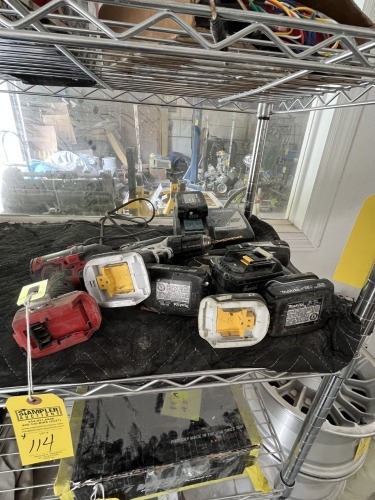 ASSORTED DRILLS - WITH 4 BATTERIES & 1 CHARGER