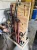 LOT ASSORTED - CLAMPS, FRAME STRAINERS, COME-A-LONGS, ETC (CONTENTS OF ROLLING CART)