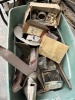 BINS ASSORTED - CLAMPS, CAR PARTS, AVIATION ALTIMETER, ETC - 2