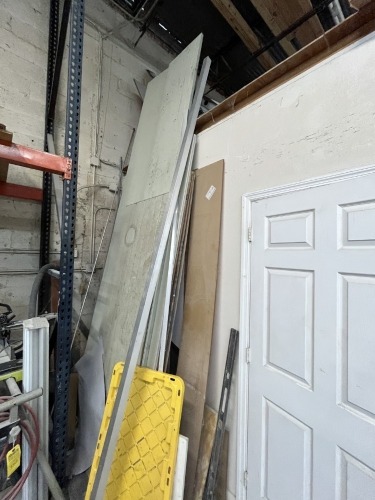 LOT ASSORTED - ALUMINUM PANELS, ACRYLIC SHEETS, ETC