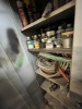GRAY METAL CABINETS WITH CONTENTS - ASSORTED SCREWS, NAILS, PAINT, ETC - 4