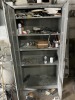 GRAY METAL CABINETS WITH CONTENTS - SANDING DISCS, PAINT, ETC - 3