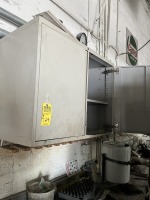 GRAY METAL WALL CABINETS WITH CONTENTS (MOUNTED) - PAINTING CHEMICALS, ETC