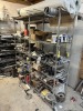 METRO RACKS WITH CONTENTS - LIGHTS, BEARINGS, CONTROL VALVES, METAL SCRAPS, CLAMPS, ETC - 2