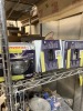 METRO RACKS WITH CONTENTS - LIGHTS, BEARINGS, CONTROL VALVES, METAL SCRAPS, CLAMPS, ETC - 4