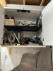 METAL CABINET WITH CONTENTS (WALL MOUNTED) - WELDING RODS, WIRE, LEADS, ETC - 2
