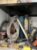 METAL CABINET WITH CONTENTS (WALL MOUNTED) - WELDING RODS, WIRE, LEADS, ETC - 9