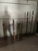 LOT ASSORTED - BALANCE OF FLOOR LEVEL NOT LOTTED - LARGE QUANTITY METAL / STEEL / ALUMINUM, CAR PARTS, GEARS, CHAINS, HOMEMADE SPRAY BOOTH STANDS, HOODS, EXHAUST, DOORS, ETC - 4