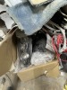 LOT ASSORTED - BALANCE OF FLOOR LEVEL NOT LOTTED - LARGE QUANTITY METAL / STEEL / ALUMINUM, CAR PARTS, GEARS, CHAINS, HOMEMADE SPRAY BOOTH STANDS, HOODS, EXHAUST, DOORS, ETC - 6