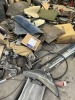 LOT ASSORTED - BALANCE OF FLOOR LEVEL NOT LOTTED - LARGE QUANTITY METAL / STEEL / ALUMINUM, CAR PARTS, GEARS, CHAINS, HOMEMADE SPRAY BOOTH STANDS, HOODS, EXHAUST, DOORS, ETC - 9