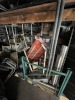 LOT ASSORTED - BACK LOFT SECTION - 18' METAL TABLE, ALUMINUM LADDER, GENERATOR, AUTOMOTIVE DOORS, METAL BEAMS, TABLE FOR TABLE SAW, CAR PARTS, BUMPERS, LIGHTS, METAL RACKS, PRESSURE WASHER, FAN, HOISTS, TOOL BOX, TIRES, ETC ***MUST HAVE FORKLIFT*** - 5