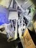 LOT ASSORTED - FRONT LOFT SECTION - MITRE SAWS, DIVE TANKS, METAL PIPES, PRESSURE CLEANER, CAR PARTS, TIRES, PAINT SPRAYER, HOSE REEL, HEADLIGHTS, PLASTIC TANKS, HYDRAULIC PIPE BENDER, ARC WELDER, PROPS, SHELVING UNITS, ETC ***MUST HAVE FORKLIFT*** - 17