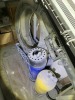 LOT ASSORTED - FRONT LOFT SECTION - MITRE SAWS, DIVE TANKS, METAL PIPES, PRESSURE CLEANER, CAR PARTS, TIRES, PAINT SPRAYER, HOSE REEL, HEADLIGHTS, PLASTIC TANKS, HYDRAULIC PIPE BENDER, ARC WELDER, PROPS, SHELVING UNITS, ETC ***MUST HAVE FORKLIFT*** - 22