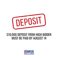 $10,000 DEPOSIT FROM HIGH BIDDER BY AUGUST 14