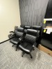 COLAMY BLACK LEATHER ROLLING CHAIRS