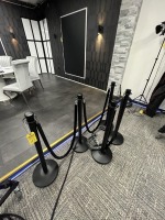 STANCHIONS WITH 5 BLACK VELVET ROPES