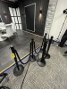 STANCHIONS WITH 5 BLACK VELVET ROPES