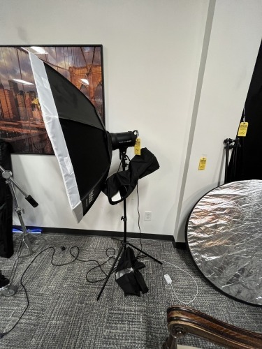 NEEWER EX-60W FLASH WITH GODEX SOFT BOX, BAG, ACCESSORIES & TRIPOD