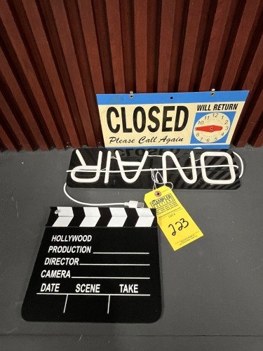 ASSORTED SIGNS - ''ON-AIR'' / ''OPEN / CLOSED'' / PRODUCTION SIGNS