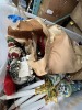LOT ASSORTED CHRISTMAS DECOR - ARTIFICIAL CANDLES, CERAMIC SNOWMAN, SANTA, STOCKINGS, ETC (1 TOTE) - 3