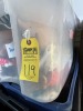 LOT ASSORTED CHRISTMAS DECOR - ARTIFICIAL CANDLES, CERAMIC SNOWMAN, SANTA, STOCKINGS, ETC (1 TOTE) - 5