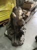 LARGE METAL STATUE - CHEETAH MOTHER WITH CUB - 4