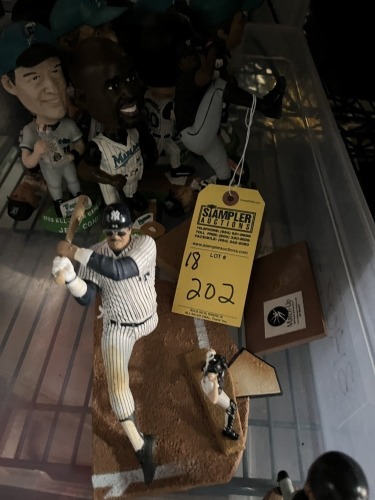 ASSORTED SPORTS MEMORABILIA FIGURES - SOME ON STANDS - MARLINS, METS, ETC