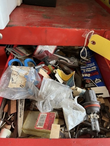 CONTENTS OF DRAWER - SOLDER, AIR HOSE GUN, SCISSORS, ETC (LOCATED IN HOLLYWOOD, FL)