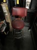 RED STOOL WITH BACK REST