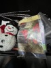 LOT ASSORTED CHRISTMAS DECOR - SNOWMAN, COCKTAIL RINGS, LANTERNS, ETC (1 TOTE) - 5