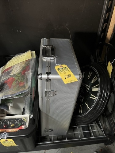 METAL BOX WITH HANDLES & CONTENTS OF DISCS