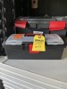 LOT SMALL TOOLBOX WITH ASSORTED MEDICAL GRADE TWEEZERS, SCISSORS, HEMOSTATS, ETC