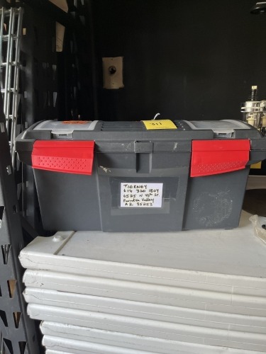 TOOLBOX WITH ASSORTED SCREWS, TOGGLE BOLTS, ANCHORS, ETC