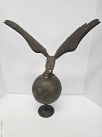 Vintage Brass Eagle on Globe Desk Sculpture