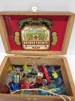 Vintage Collection of Murano Glass Blown Hard Candies in Dominican Cigar Box