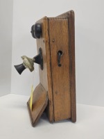 Antique Oak Wall Mounted Crank Telephone Kellogg Switchboard & Supply Co. 1900s