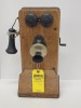 Antique Oak Wall Mounted Crank Telephone Kellogg Switchboard & Supply Co. 1900s - 4