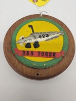 Vintage Hand Painted Wall Plaque USS Torsk WWII Submarine