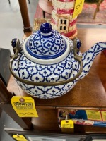 Blue & White Oriental Tea Pot