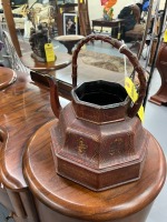 Wood Oriental Pot with Spout