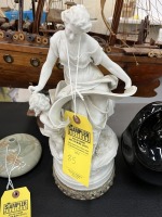 19th Century French Bisque Ware on Metal Base