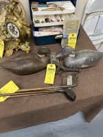 Assorted - 2- Vintage Duck Decoys / 1- Vintage Metal Trap
