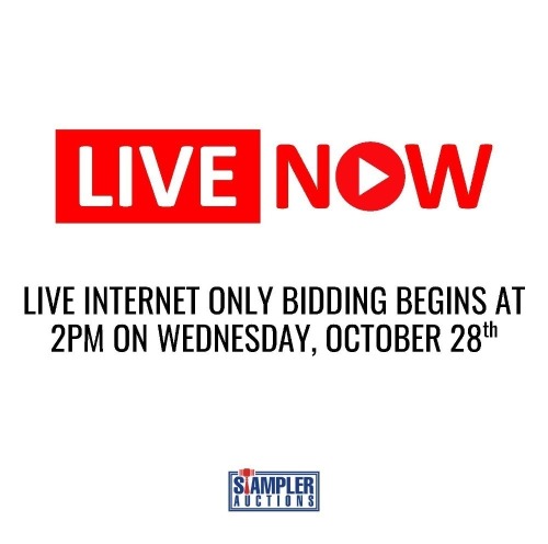 LIVE INTERNET ONLY BIDDING BEGINS AT 2PM ON WEDNESDAY, OCTOBER 28th