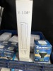 MILK CRATES OF ASSORTED 2-PIN LIGHT BULBS, 4-PIN LIGHT BULBS, ETC - 9