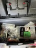 SMALL TOOLBOX WITH CONTENTS - SCREWDRIVER, MOLLY, HOOKS, SCREWS, ETC - 2