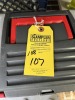 SMALL TOOLBOX WITH CONTENTS - SCREWDRIVER, MOLLY, HOOKS, SCREWS, ETC - 3