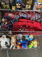 ASSORTED - SPIDERMAN & MARIO BROTHERS BACKPACKS, DISNEY BAGS, BATMAN CLOCK, CARDINAL DECOR, ETC