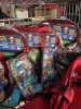 ASSORTED - SPIDERMAN & MARIO BROTHERS BACKPACKS, DISNEY BAGS, BATMAN CLOCK, CARDINAL DECOR, ETC - 6